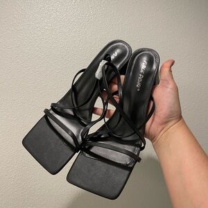 Elegant Black Strappy Heels by